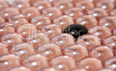 black glass stone in pink glass stones