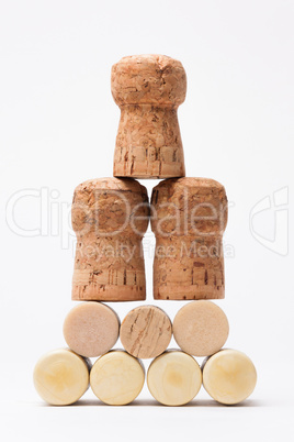 Pyramid made of bottle cork