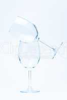 empty wine glass standing on a wineglass