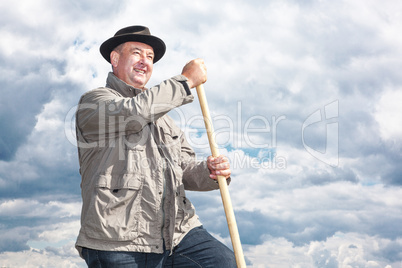 Farmer working in the fields