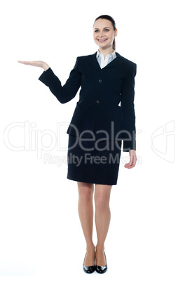 Full length of businesswoman showing copyspace