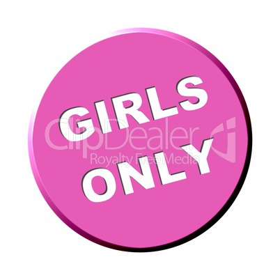Button rund pink - Girls only