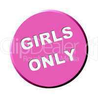 Button rund pink - Girls only