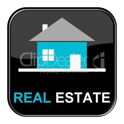 Glossy Button schwarz - Real Estate