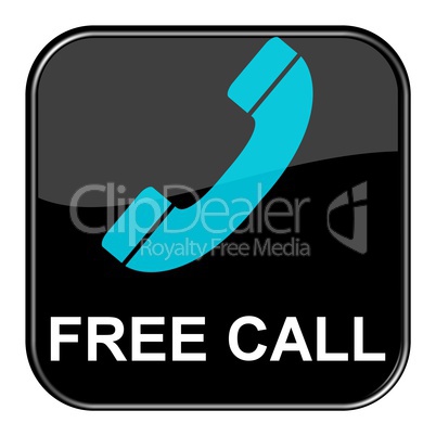 Glossy Button schwarz - Free Call