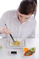 Woman with chopstick