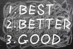 Best,better and good