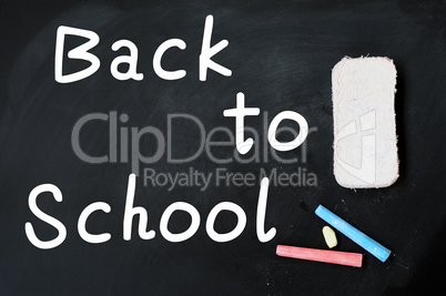 Back to School written on a chalkboard