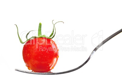 Tomato on a fork