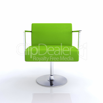 Moderner Designer Stuhl - Grün Chrom auf weiß