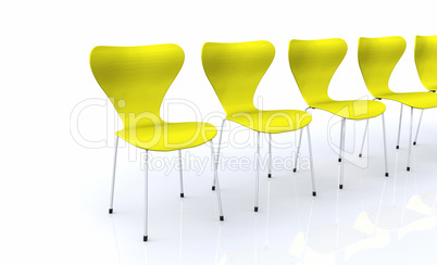Designer Stuhlreihe - Gelb