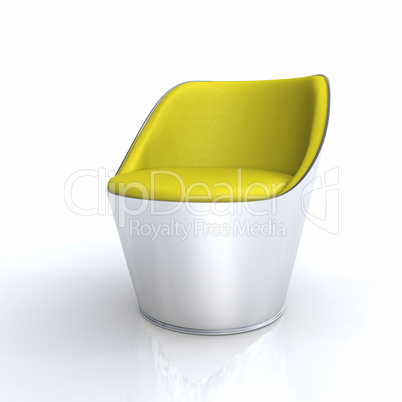 Designer Sessel Silber Gelb 2