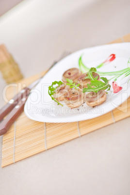 vegetarian meal on the dish in a restaurant