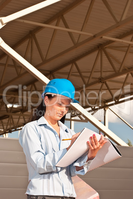 Young engineer at  construction site