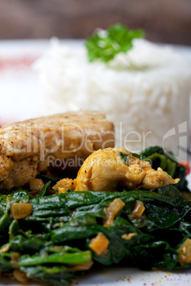 indischen Murgh Palak Spinat-Huhn