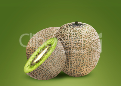 Melon and kiwi inside