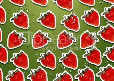 seamless background of fresh straberry  slices