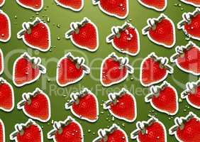 seamless background of fresh straberry  slices