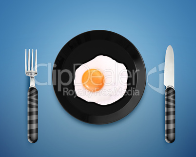 fried egg on a Plate