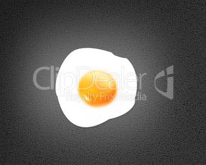 Fried egg on black background