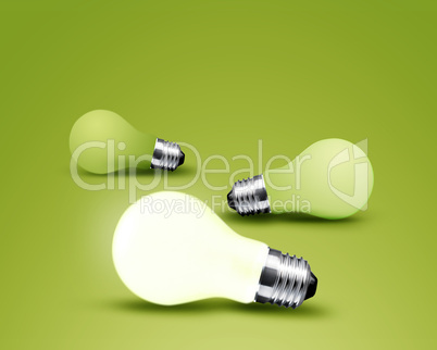 one glowing Light bulb