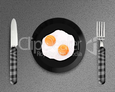 Two fried eggs on a Plate