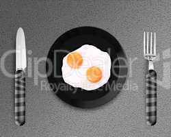 Two fried eggs on a Plate