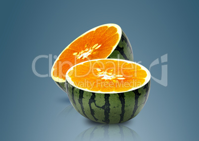 Water melon and Orange inside