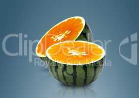 Water melon and Orange inside
