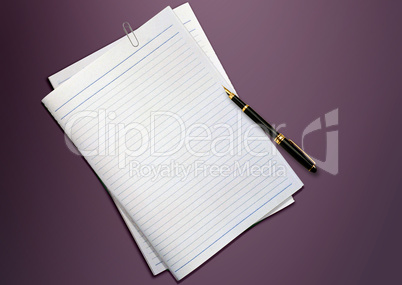 a pen and blank paper on the table