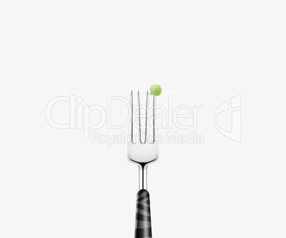 Pea on Metal Fork