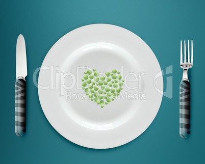 green peas on  plate