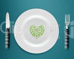 green peas on  plate