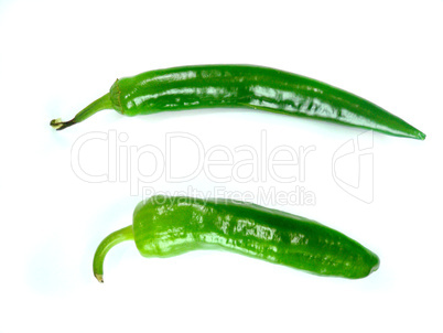 Green peppers isolated on white