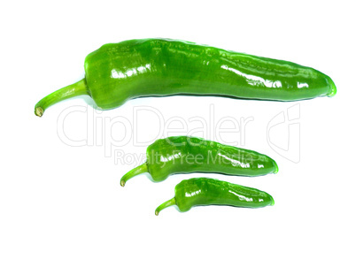 Green peppers isolated on white