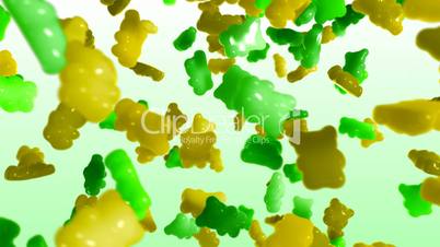 Gummy Bear Swirl Green and Gold