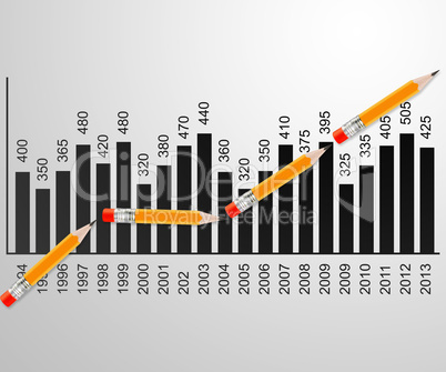 Pencil line graph