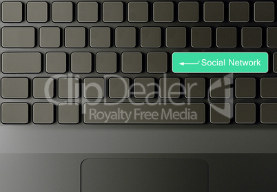 Keyboard with Green social network button