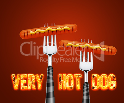 Hotdog on fork