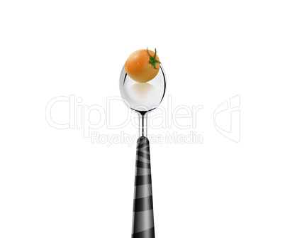 tomato with a spoon