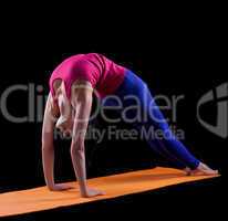 Woman stand in yoga asana