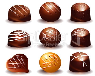 assorted of Delicious chocolate truffles