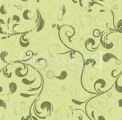 Grunge floral seamless wallpaper