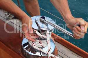 winch on a sailboat
