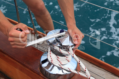 winch on a sailboat