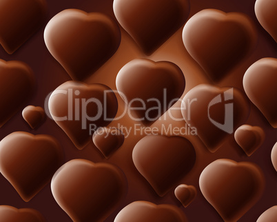 Seamless chocolate hearts background