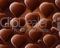 Seamless chocolate hearts background