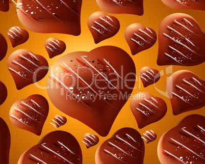 Seamless chocolate hearts background