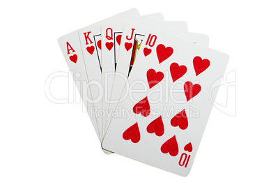 Royal flush hearts for poker