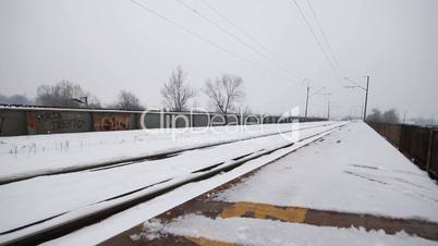 winter railroad track